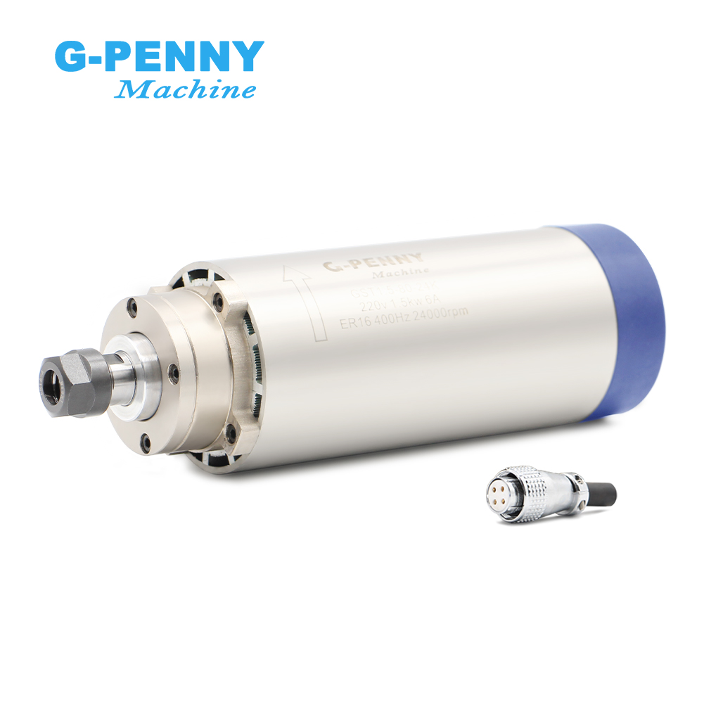 Cnc Spindle Motor - แกนหมุนแบบระบายความร้อนด้วยอากาศ Gpenny 1.5KW ER16 D80mm 220v/380v